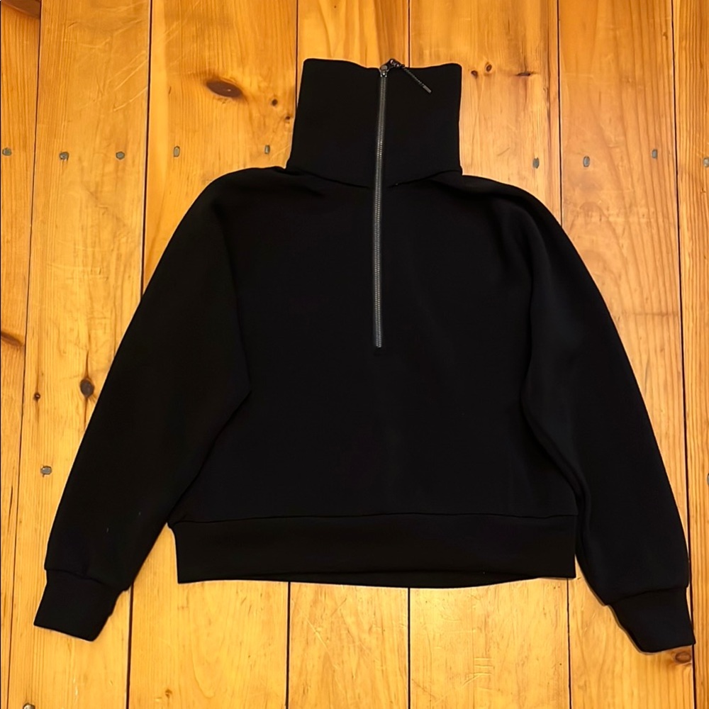 Spanx Air Essentials Half-Zip - Black, Size Small